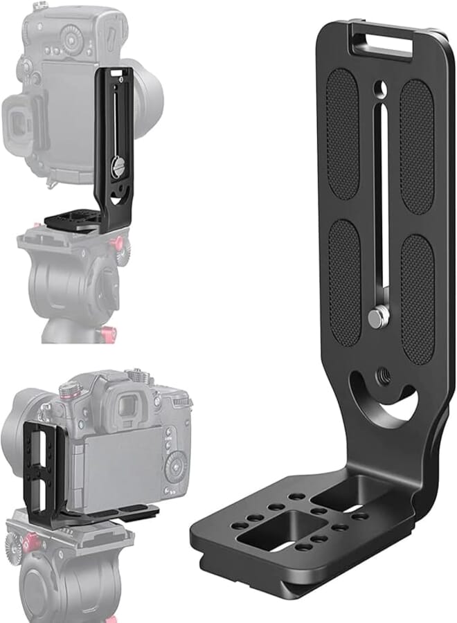 X Spring L Bracket Vertical Plate, Adjustable Camera L Bracket, DSLR Camera Stabilizer Compatible, Black